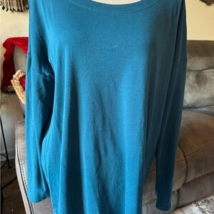 J. Jill Teal Scoop-Neck Long Sleeve Top